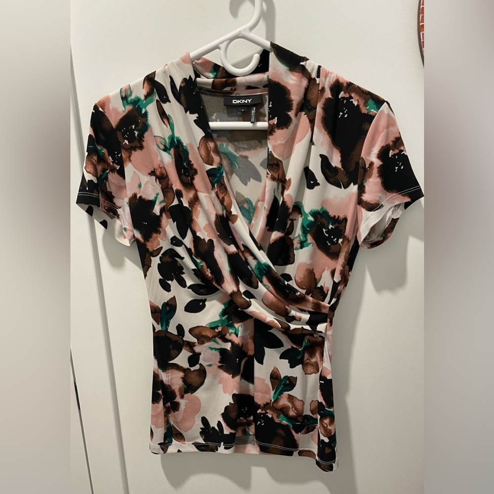 DKNY Multicolor Floral Top